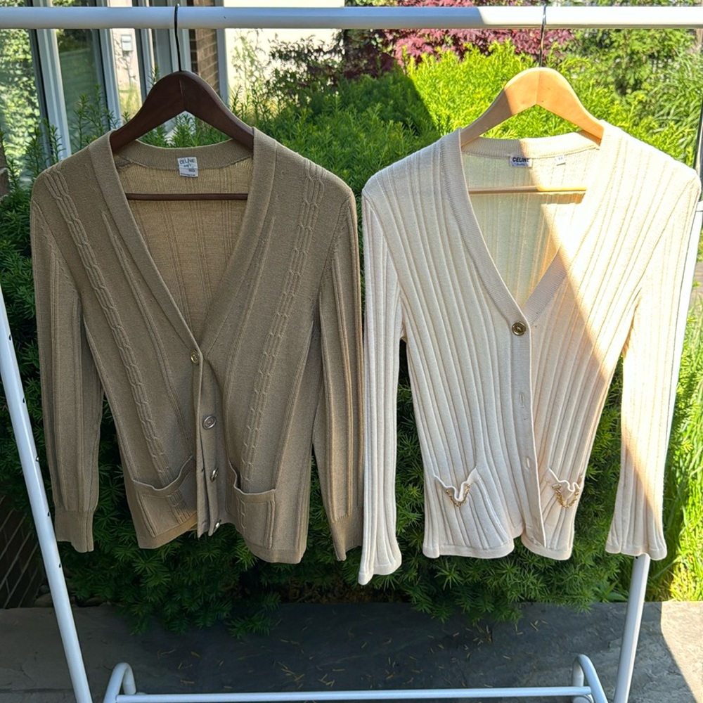 2 Vintage Celine wool cardigans